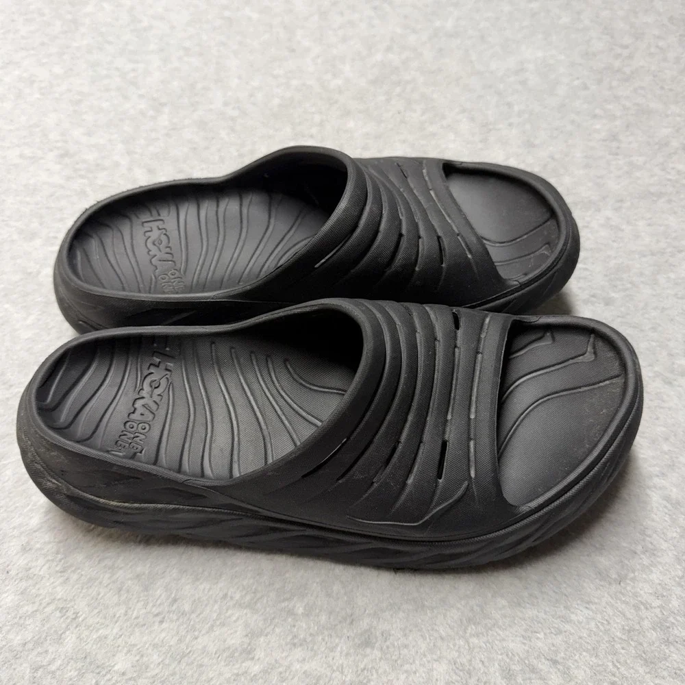 HOKA ONE ONE Ora Recovery Slide Sandals Mens 11 Black Comfort Foam Outdoor